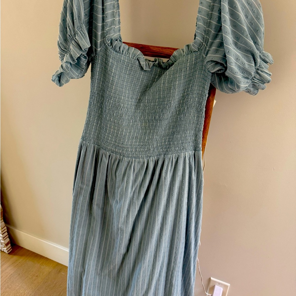 Reformation Blue Puff Sleeve Sundress